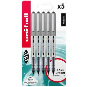 Uniball 157 Eye Rollerball Black uni-ball Medium Liquid Ink (5)