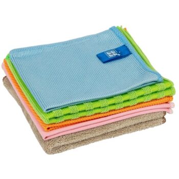 Addis Premium Multi-Purpose Microfibre Cleaning Cloth Set with room ID tags