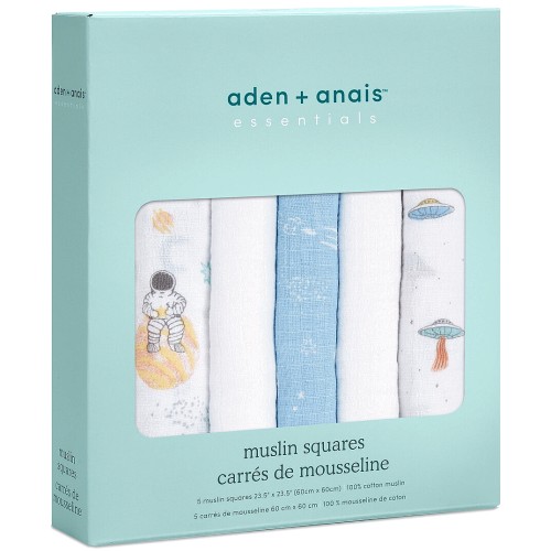 ADEN Muslin Squares Space Explorers Essentials Cotton Natural History (5)