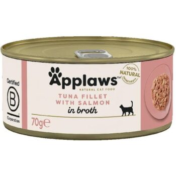 Applaws Natural Wet Cat Food Tuna Fillet With Salmon In Broth Tin