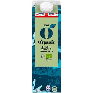 ASDA Organic Fresh Whole British Milk (1 Litre)