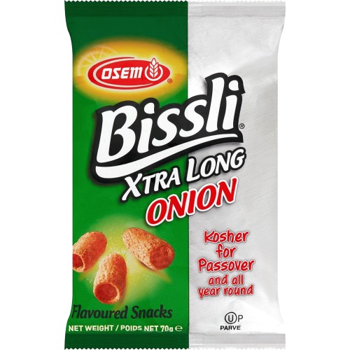 Bissli Xtra Long Onion Flavour Wheat Snacks (70g)