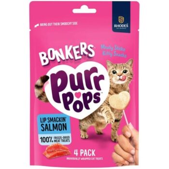 Bonkers Purrpops Lip Smackin Salmon Cat Treats (4 x 5.6g)