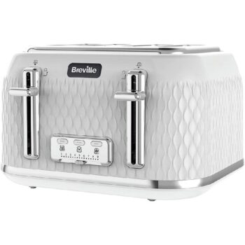 Breville VTT911 Curve 4 Slice Toaster White and Chrome