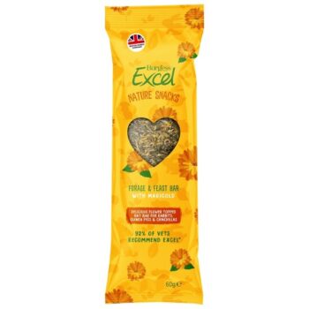 Burgess Excel Nature Snacks Small Animal Treats Forage & Feast Hay Bar Marigold (60g)