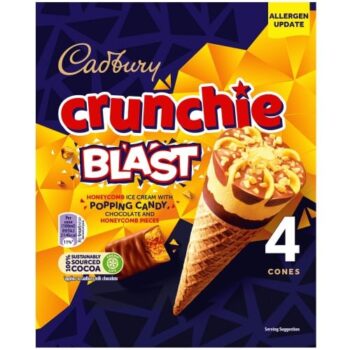 Cadbury Crunchie Blast Ice Cream Cones (4 x 100ml)