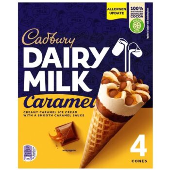 Cadbury Dairy Milk Caramel Ice Cream Cones 4 (4 x 100ml)