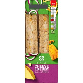 Co-op Cheese & Red Onion Sandwich