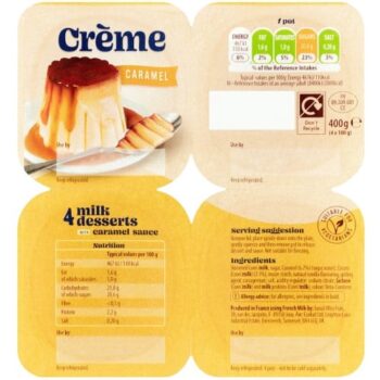 Creme Caramel Milk Desserts with Caramel Sauce (4 x 100g)