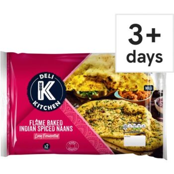 Deli Kitchen 2 Flame Baked Indian Naan Breads (400g)