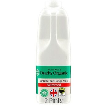 Duchy Organic Skimmed Milk (2pts, 1.136l)