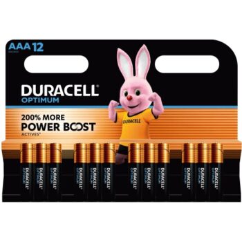 Duracell Optimum AAA Alkaline Batteries LR03 (12)