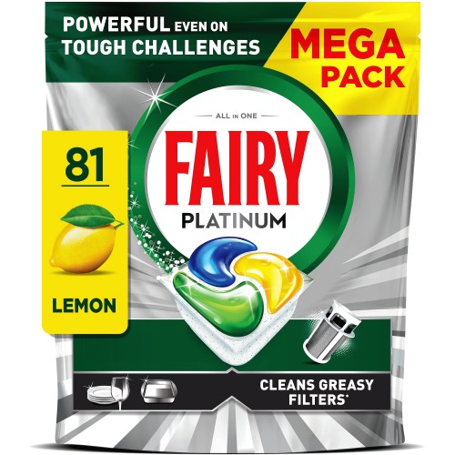 Fairy 81 Platinum Lemon Dishwasher Tablets (1207g)