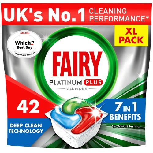 Fairy Platinum Plus Deep Clean Dishwasher Tablets Fresh Herbal Breeze