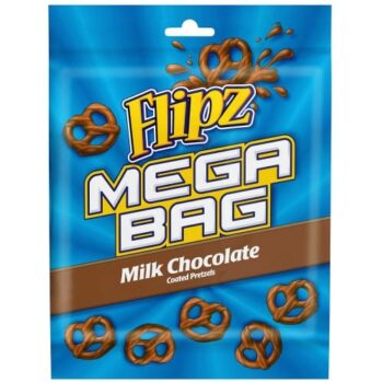 Flipz Mega Bag Milk Chocolate Coated Pretzel Snacks (150g)