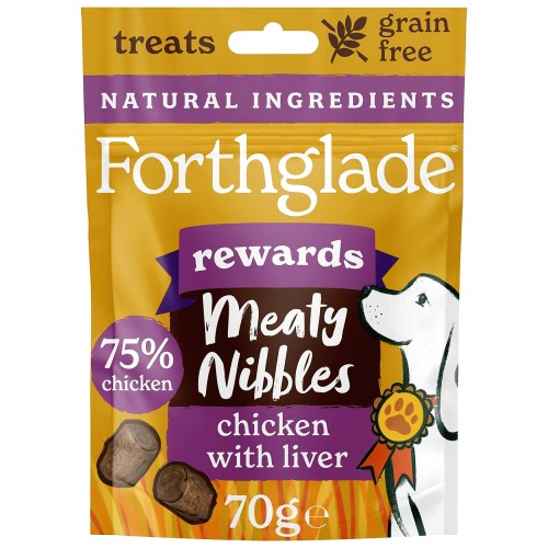 Forthglade Meaty Nibbles Chicken & Liver Dog Treats (70g)