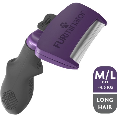 Furminator De-Shedder Grooming Tool For Long Haired Medium Large Cats