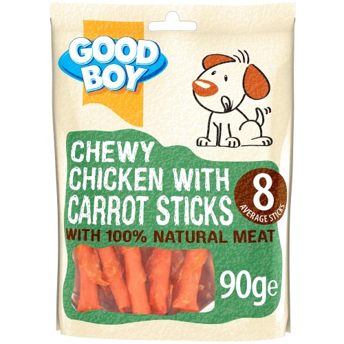 Good Boy Pawsley & Co Chewy Chicken with Carrot Sticks Dog Treats (90g)