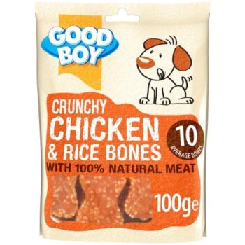 Good Boy Pawsley & Co Crunchy Chicken & Rice Bone Dog Treats (100g)