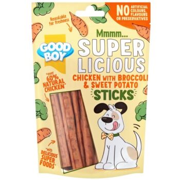 Good Boy Superlicious Chicken with Broccoli & Sweet Potato Stick Dog Treats (100g)