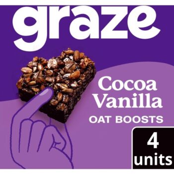 Graze Cocoa & Vanilla Oat Boost Flapjack Snack Bars (4 x 30g)