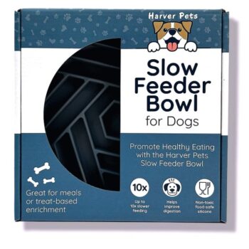 Harver Pets Slow Feeder Enrichment Bowl For Dogs Grey