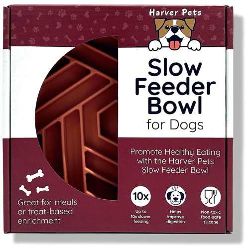 Harver Pets Slow Feeder Enrichment Bowl For Dogs Pink