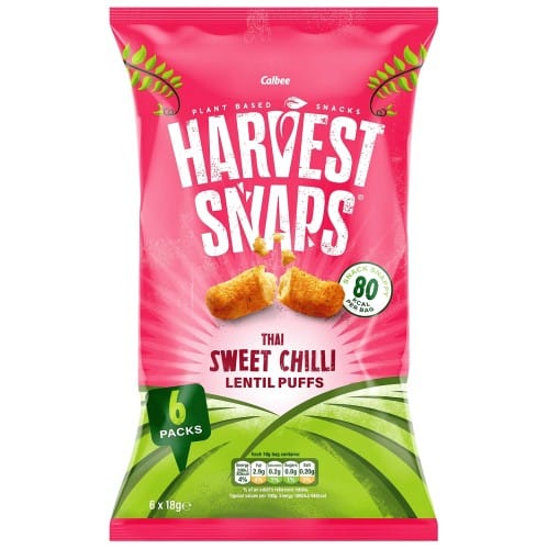 Harvest Snaps Thai Sweet Chilli Lentil Puffs Crispy (6 x 18g)