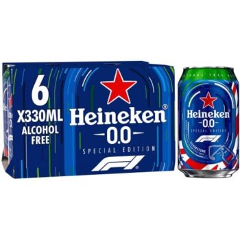 Heineken 0.0 Alcohol Free Lager Beer Cans (6 x 330ml)