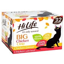 Hilife Wet Adult Cat Food Chicken Pate Recipes Pouches (32 x 70g)
