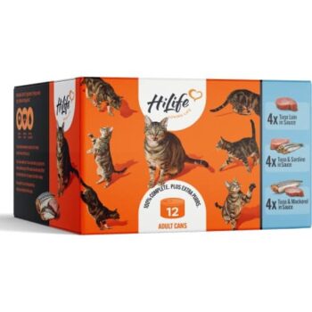 Hilife Wet Adult Cat Food Tuna Recipes In Sauce Cans (12 x 70g)