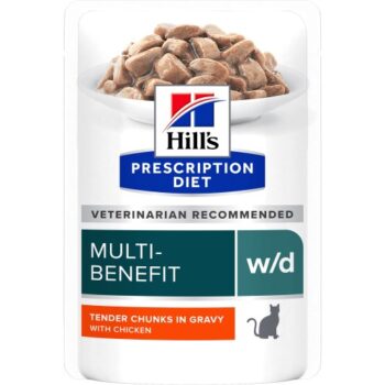 Hill's Prescription Diet W D Multi-Benefit Adult Wet Cat Food Chicken Pouches (12 x 85g)
