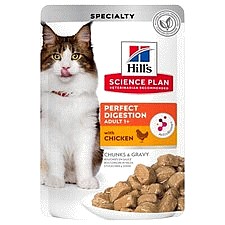 Hill's Science Plan Perfect Digestion Wet Adult Cat Food Chicken Pouch (12 x 85g)