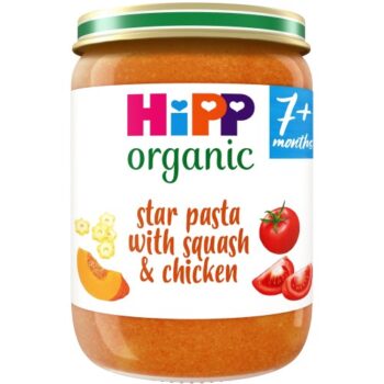 HiPP Organic Star Pasta with Butternut Squash & Chicken Baby Food Jar 7+ Months (190g)