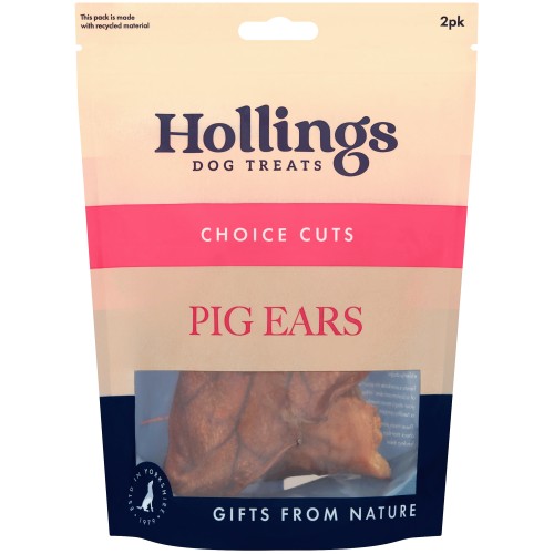 Hollings Dog Treat Pig Ears 2 Each (2)