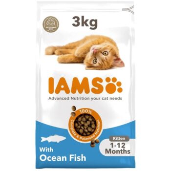 IAMS 1-12 Months Kitten Dry Cat Food Ocean Fish (3kg)