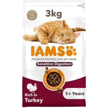 IAMS 1 Years Sensitive Digestion Dry Cat Food Turkey (3kg)