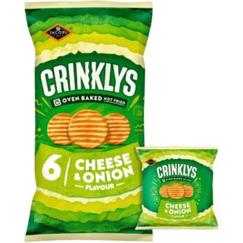 Jacob's Baked Crinklys Cheese & Onion Snacks