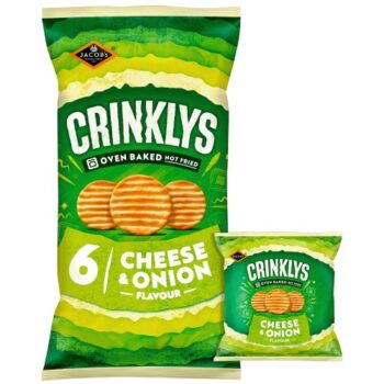 Jacob's Crinkly's Cheese & Onion Flavour Baked Snacks Multipack