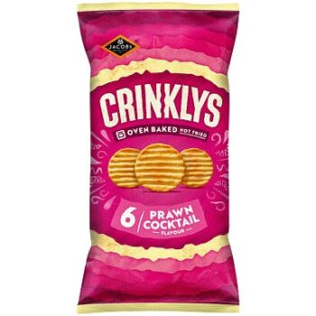Jacob's Crinklys Prawn Cocktail Multipack Baked Snacks (6 x 23g)