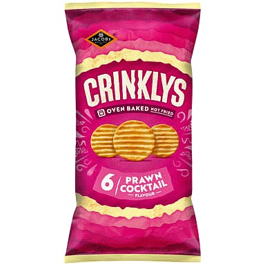 Jacob's Crinklys Prawn Cocktail Multipack Baked Snacks (6 x 23g)