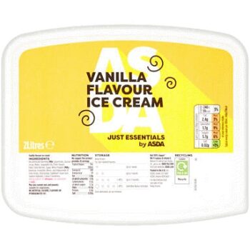 JUST ESSENTIALS by ASDA Just Essentials Vanilla Flavour Ice Cream (2 Litre)