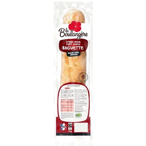 La Boulangere Plain Stone Oven Part-Baked Baguette (250g)