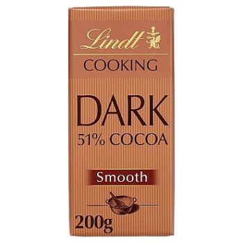 Lindt 51% Dark Cooking Chocolate Bar Smooth Cocoa (180g)