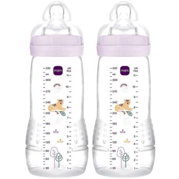 MAM Baby Feeding Bottles x2- Pink (330ml)
