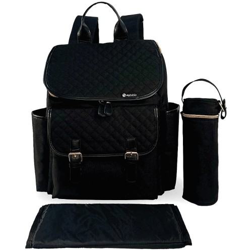 My Babiie Backpack Changing Bag Black Quilted