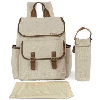 My Babiie Backpack Changing Bag Oatmeal Herringbone