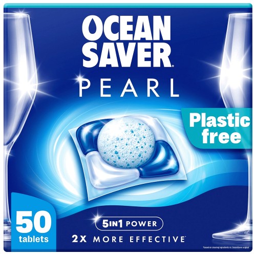 OceanSaver Pearl All in One 50 Plastic Free Dishwasher Tablets (50 x 700g)