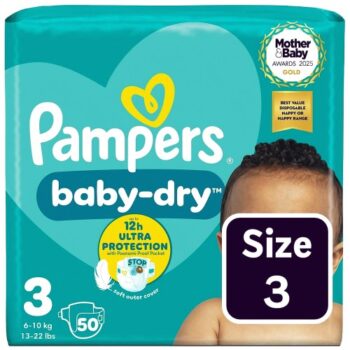 Pampers Baby-Dry Nappies Size 3 (6-10kg) Essential Pack