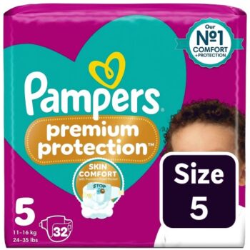 Pampers Premium Protection Nappies Size 5 (11-16kg) Essential Pack